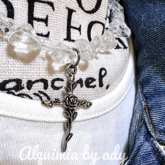 white Quartz silver short necklace - Picture 2 of 7